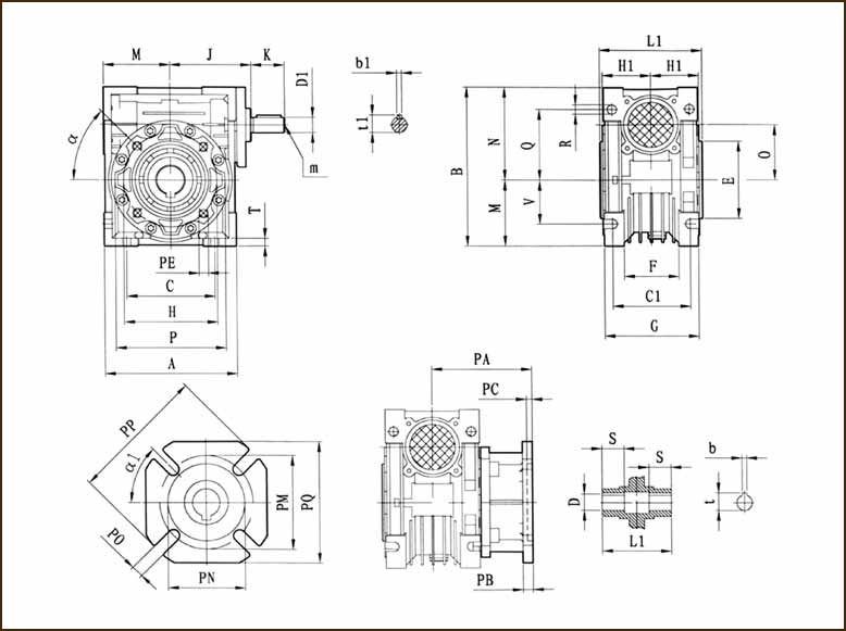 Габаритные и присоединительные размеры NRV